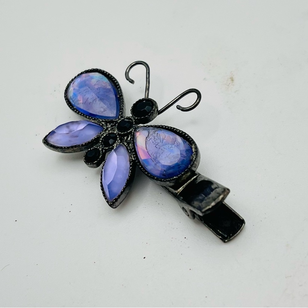 Petite AVON Purple and Iridescent Butterfly Hair Clip Cute Collectible - Picture 2 of 14